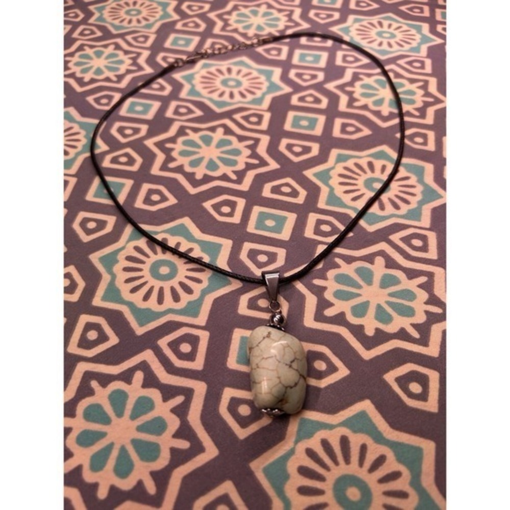 Turquoise Stone Necklace‎ Unisex Gift Handmade Festival Accessory Casual Unique